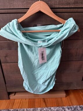 Light Aqua Off-Shoulder Top